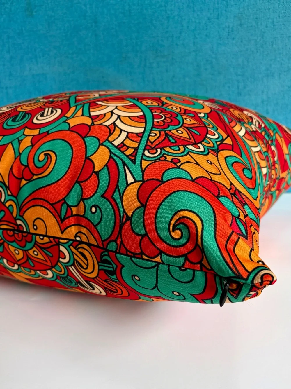 Vibrant Multi-Color Floral Swirl Decorative Pillow Cover - Home Holiday 20”
